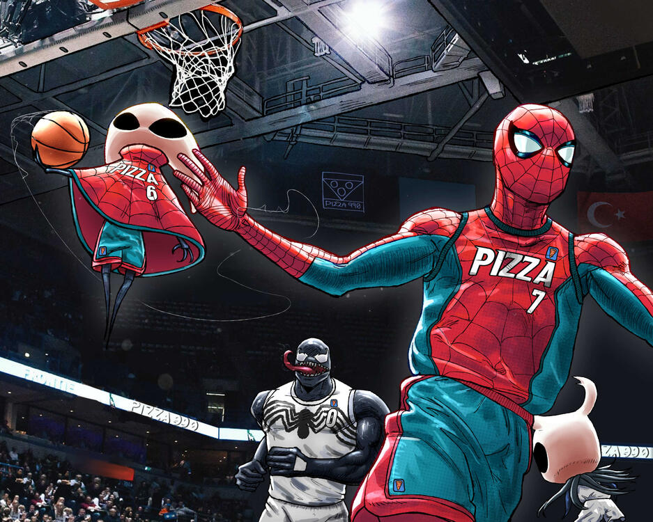 Spider-Man and Hornet Slam Dunk