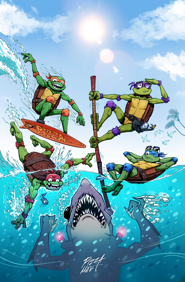 My variant cover for Tales of The Teenage Mutant Ninja Turtles: Coastal Chaos (WITHOUT THE TITLE)